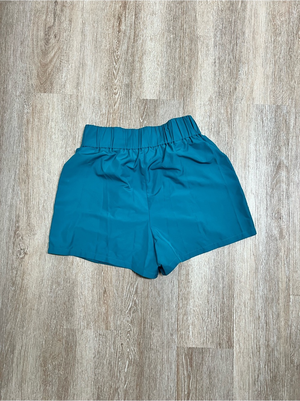Express Teal High-Waist Elastic Shorts